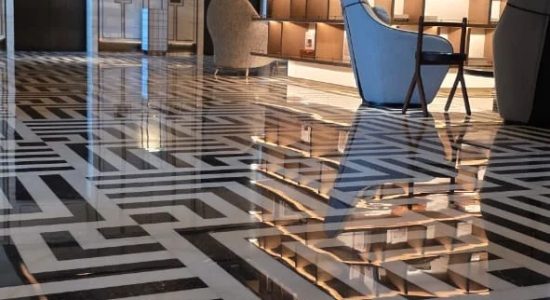 نتيجة تلميع أرضية رخامية ضمن أعمال الرياض لجلي وتلميع الرخام